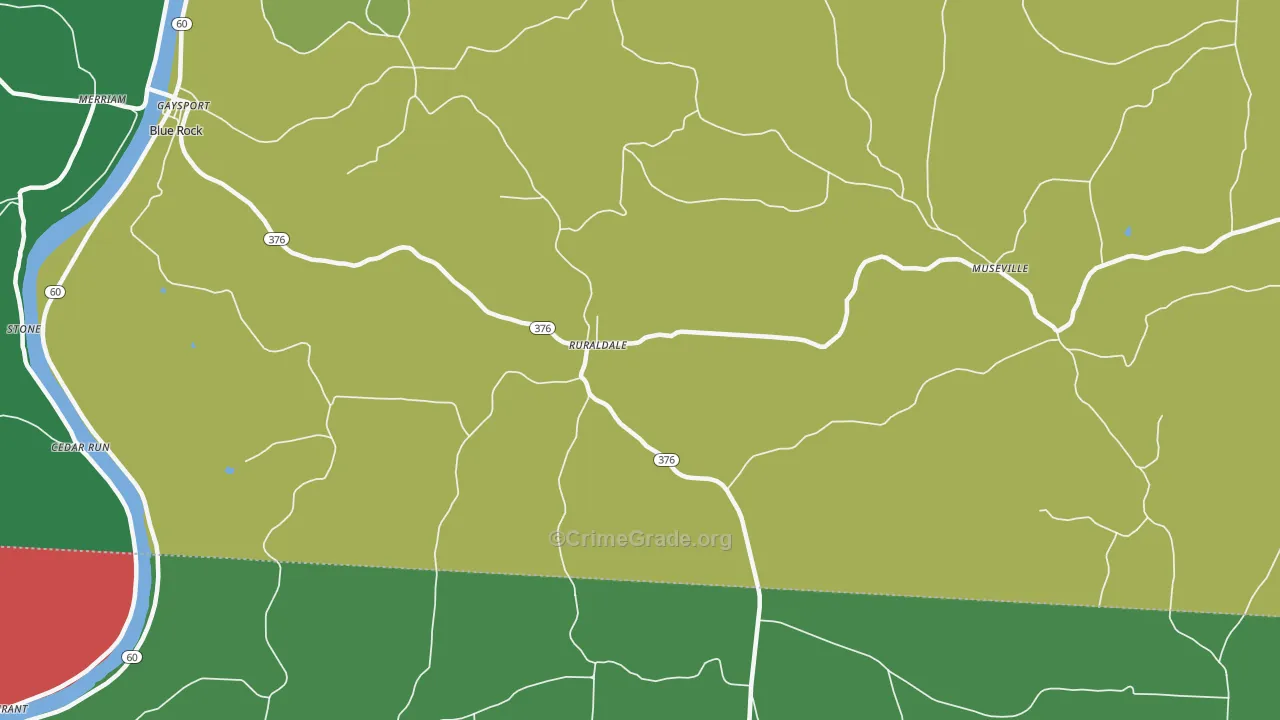 Ruraldale, OH Map of Assault Rates