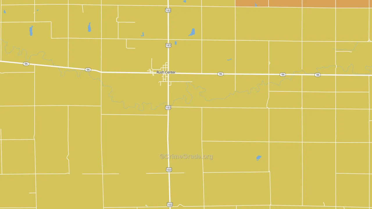 Rush Center, KS Map of Assault Rates