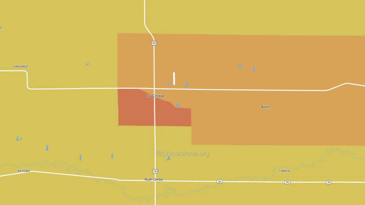 Rush County, KS Map of Assault Rates