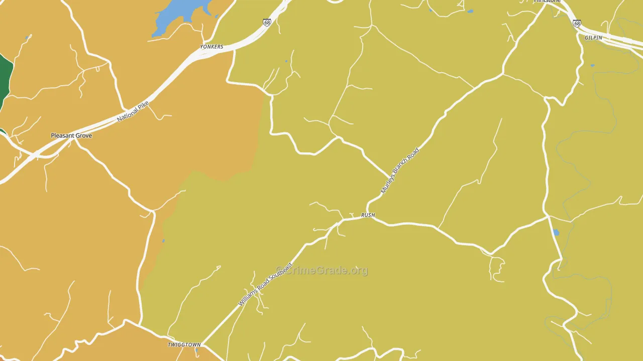 Rush, MD Map of Assault Rates