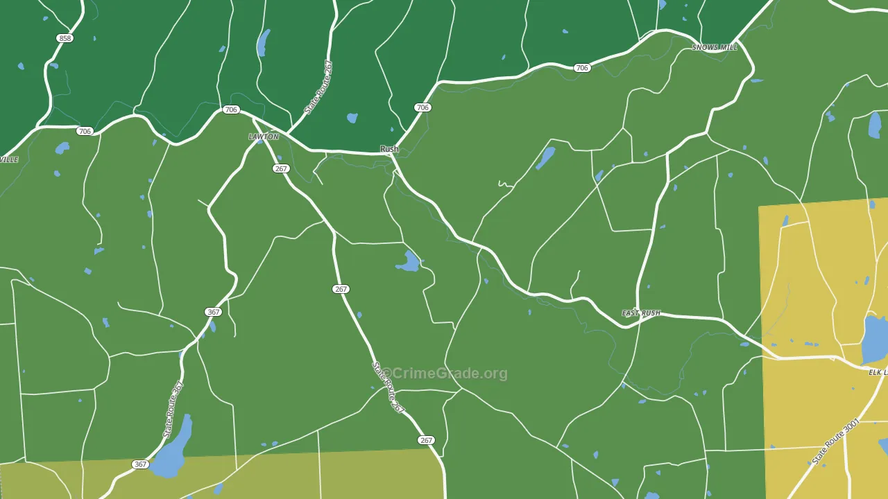 Rush, PA Map of Assault Rates