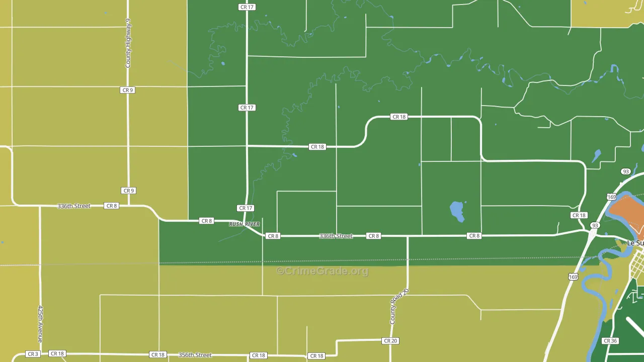 Rush River, MN Map of Assault Rates