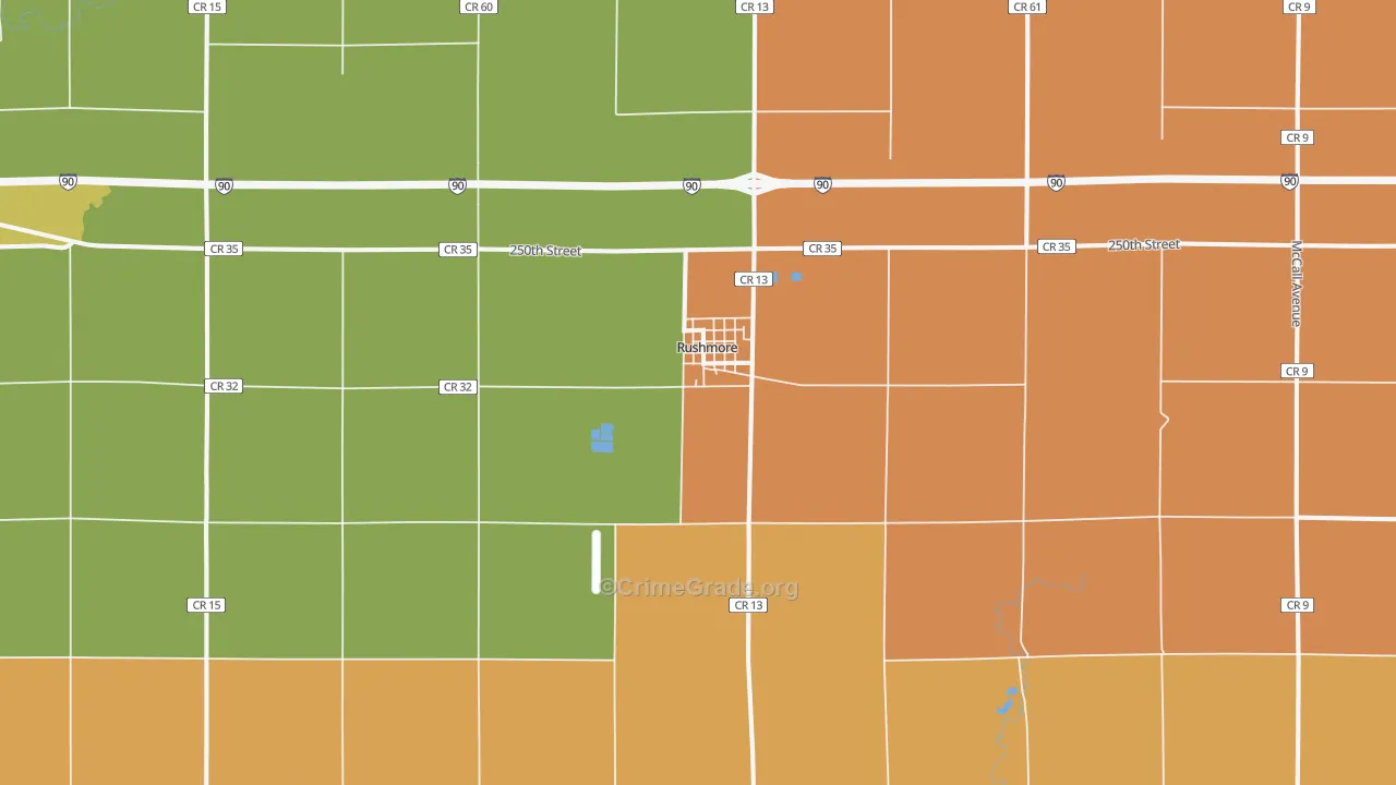 Rushmore, MN Map of Assault Rates
