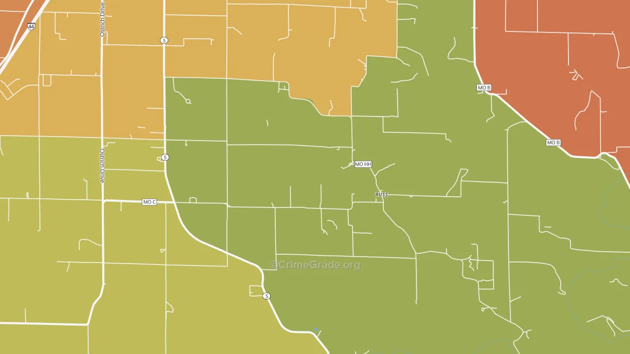 Russ, MO Map of Assault Rates