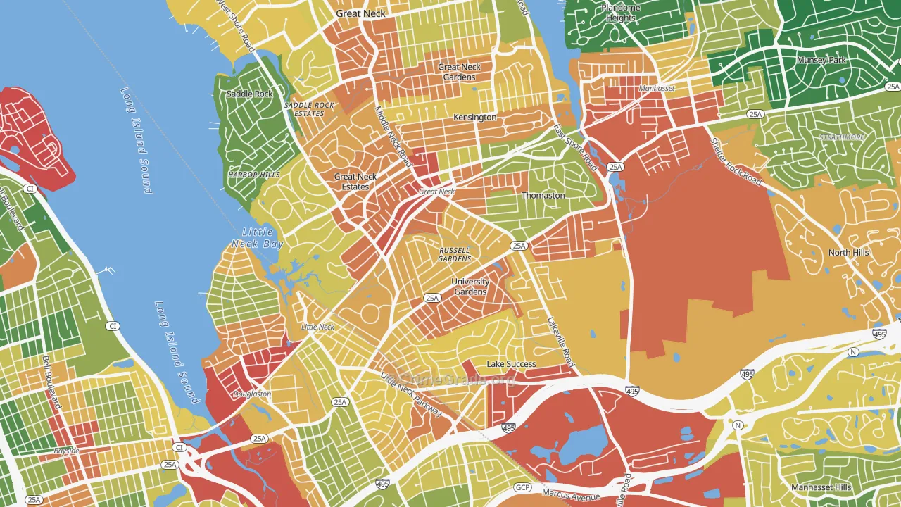 Russell Gardens, NY Map of Assault Rates