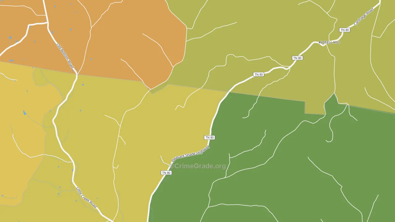 Russell Hill, TN Map of Assault Rates
