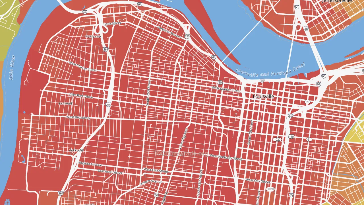 Russell, Louisville, KY Map of Assault Rates