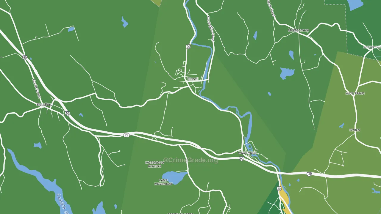 Russell, MA Map of Assault Rates