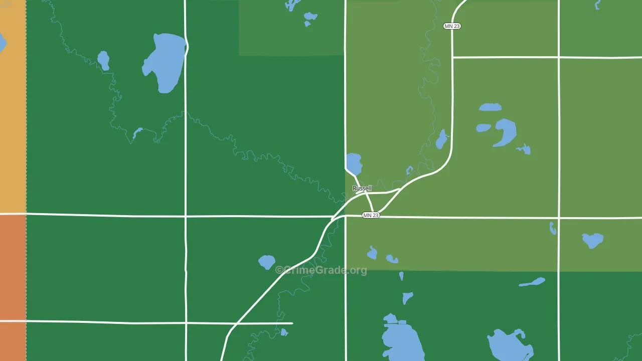 Russell, MN Map of Assault Rates