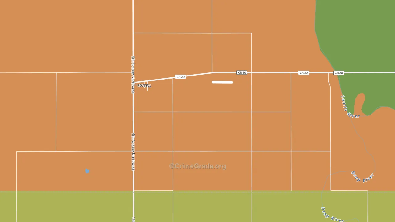 Russell, ND Map of Assault Rates