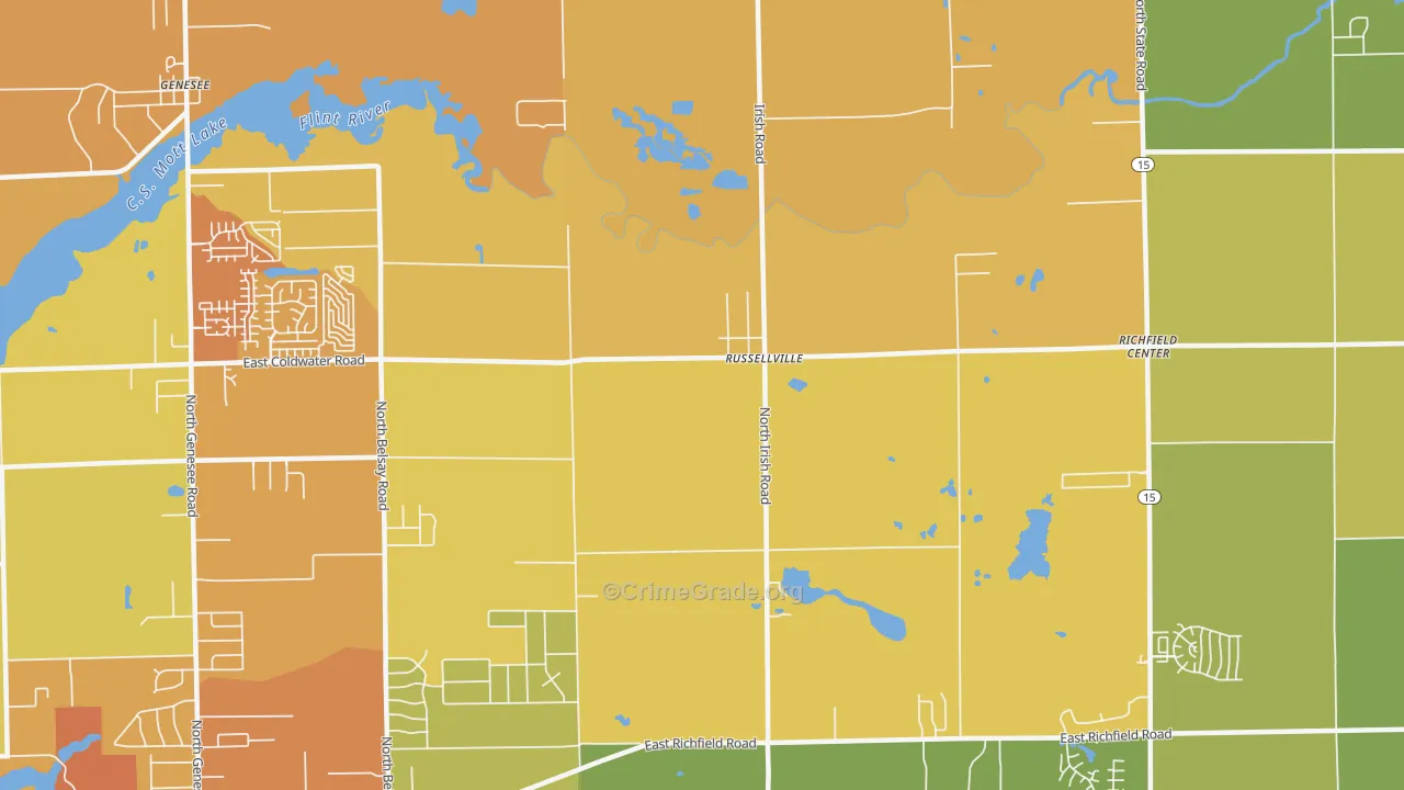 Russellville, MI Map of Assault Rates