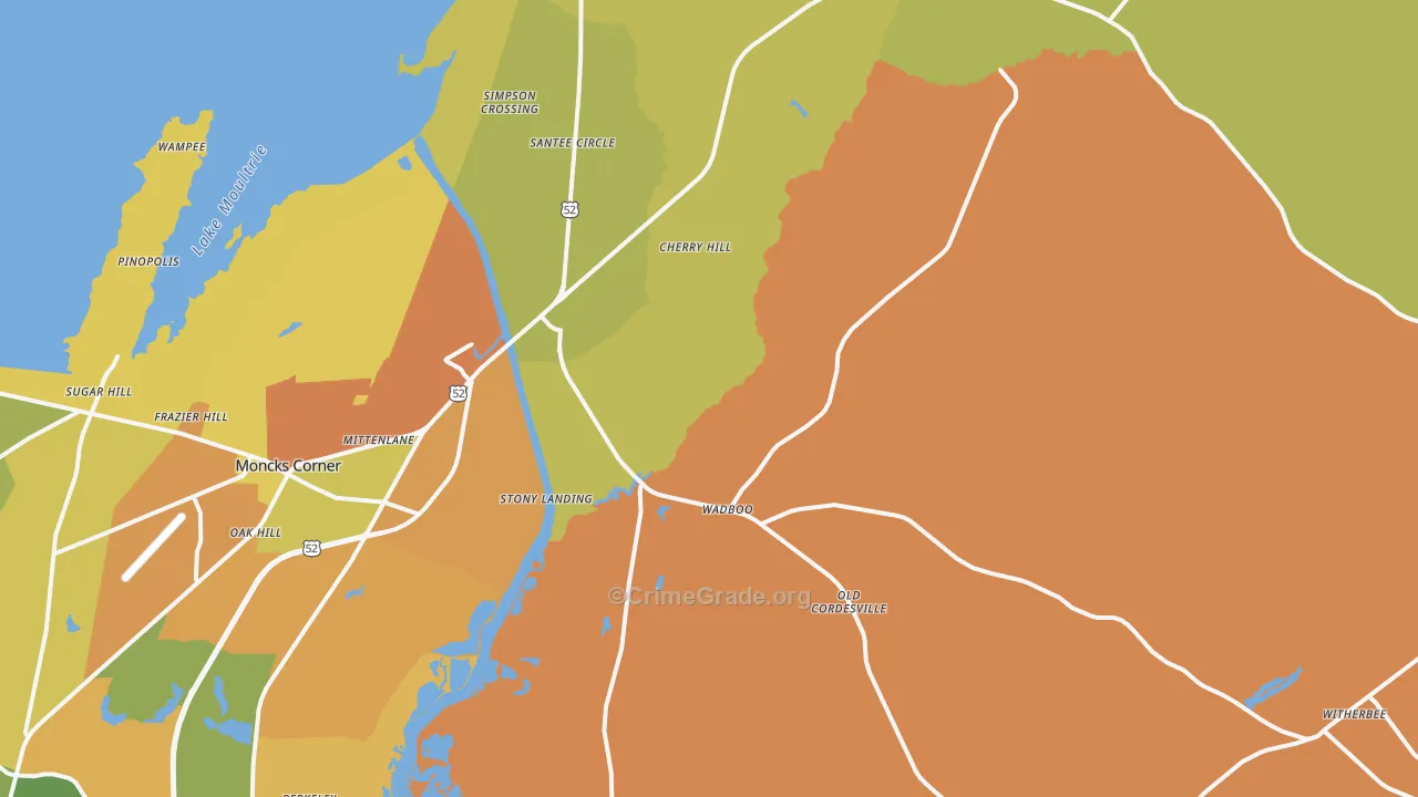 Russellville, SC Map of Assault Rates