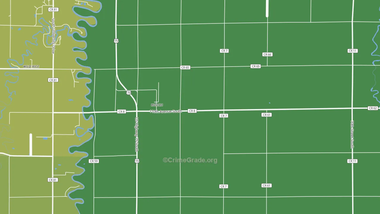 Rustad, MN Map of Assault Rates