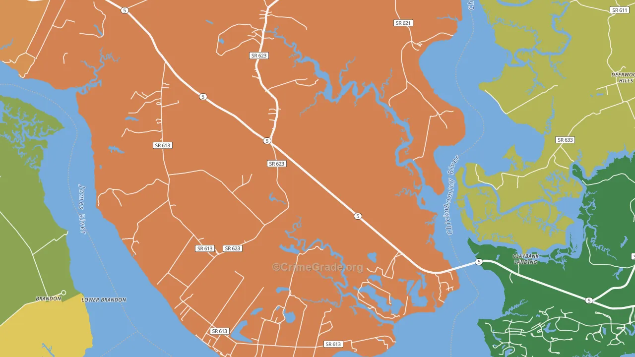 Rustic, VA Map of Assault Rates