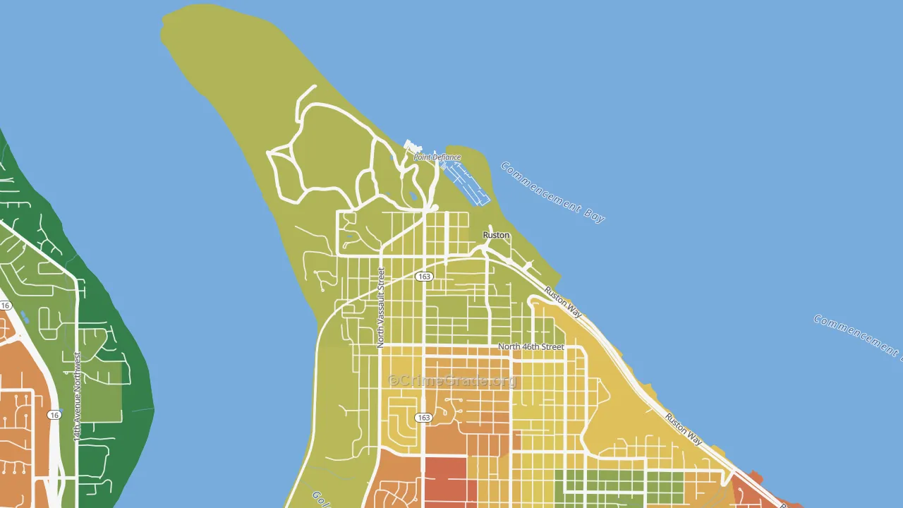 Ruston, WA Map of Assault Rates