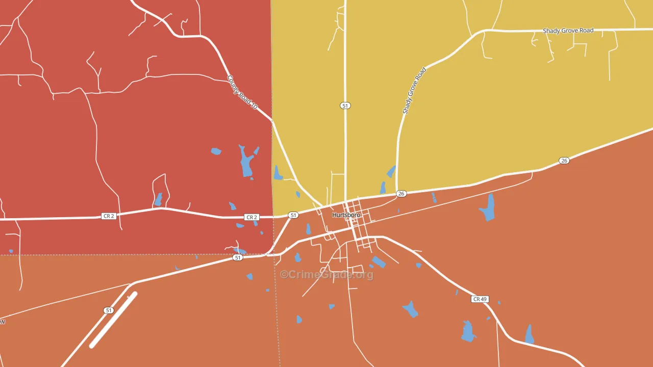 Rutherford, AL Map of Assault Rates