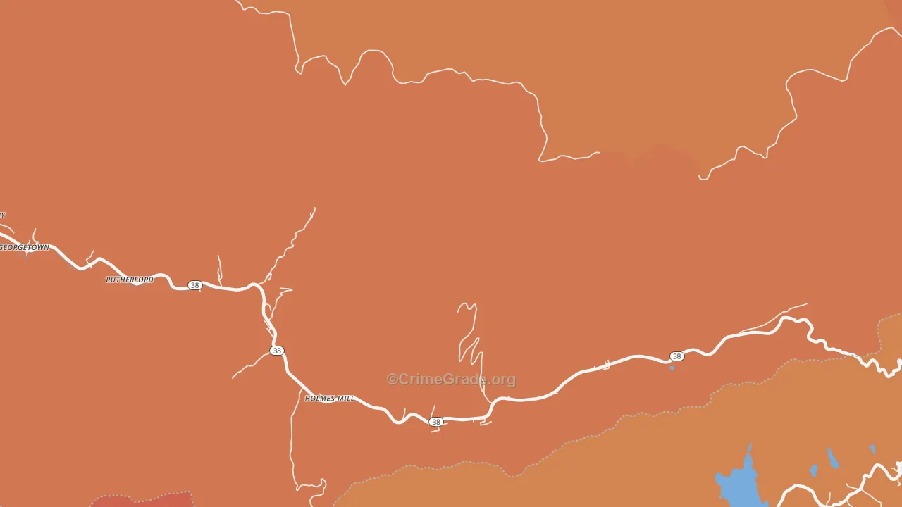 Rutherford, KY Map of Assault Rates