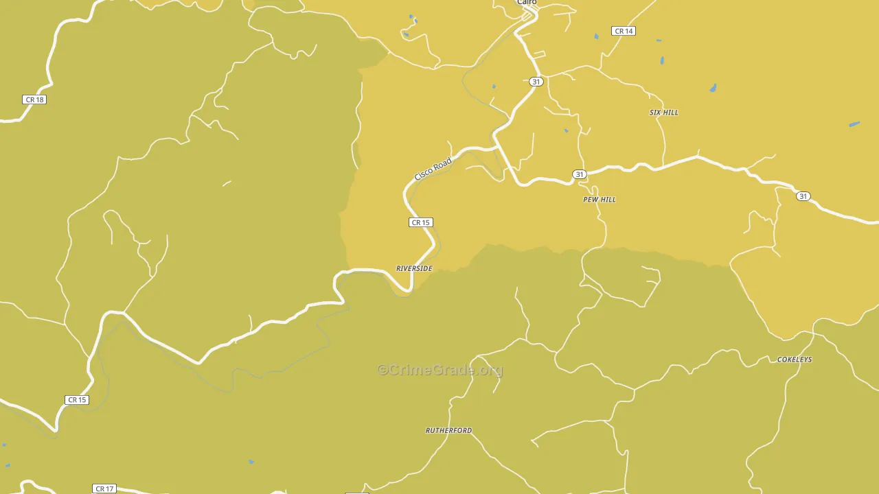 Rutherford, WV Map of Assault Rates