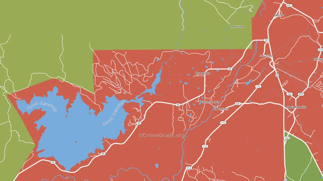 Rutheron, NM Map of Assault Rates