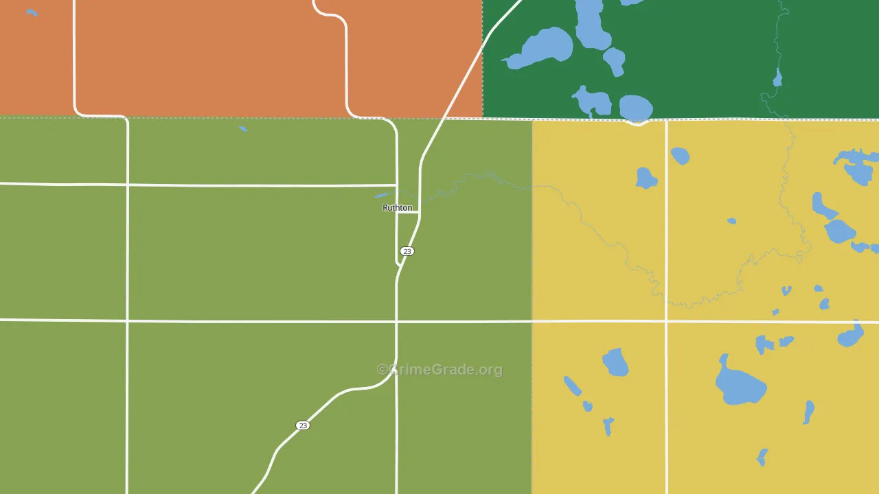 Ruthton, MN Map of Assault Rates