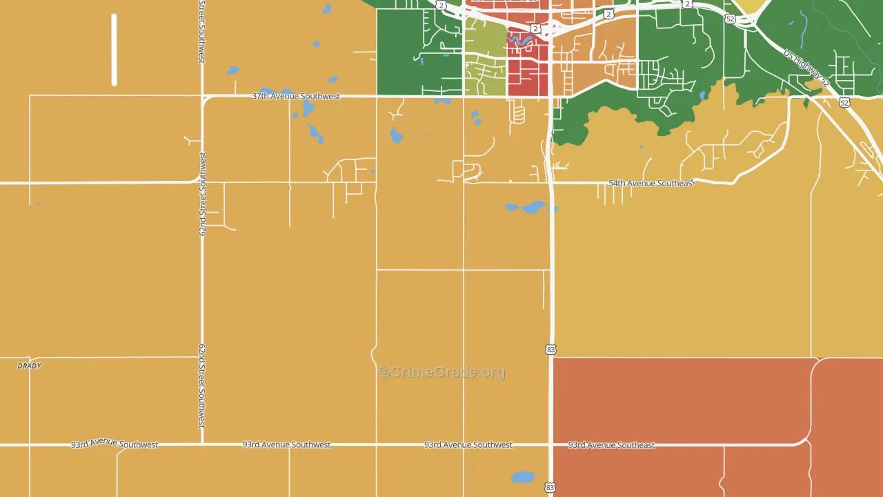 Ruthville, ND Map of Assault Rates