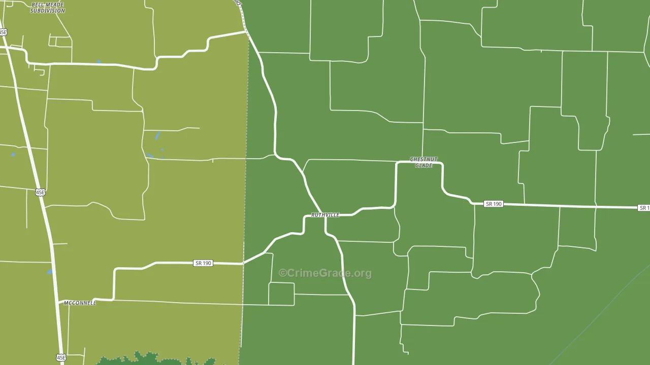 Ruthville, TN Map of Assault Rates