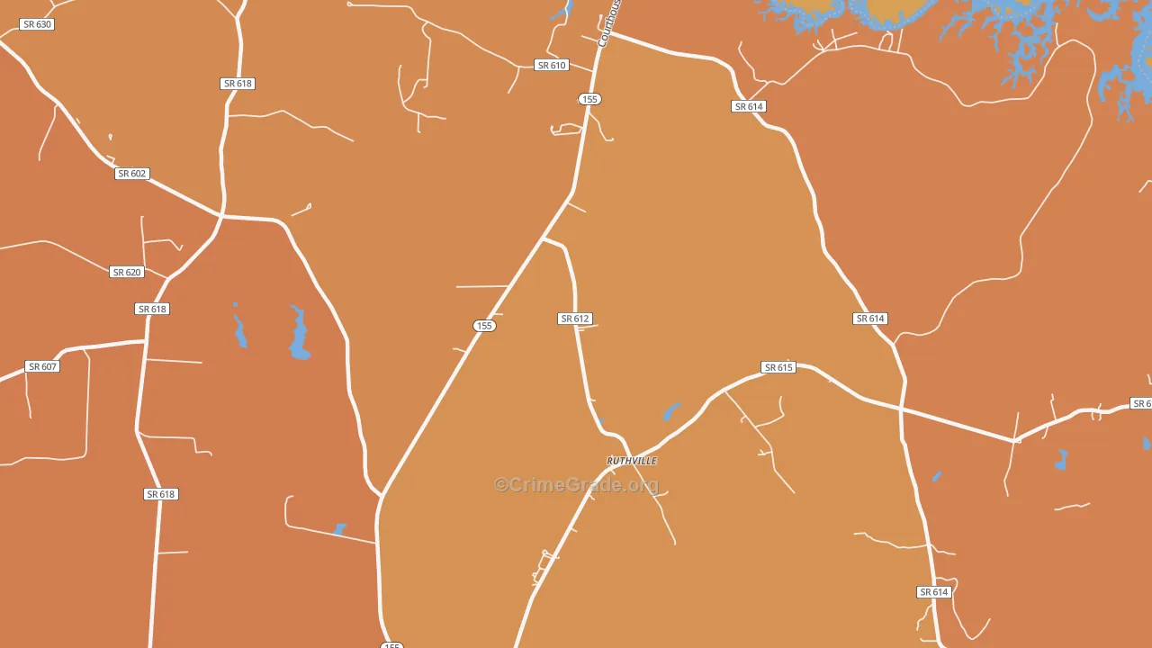 Ruthville, VA Map of Assault Rates