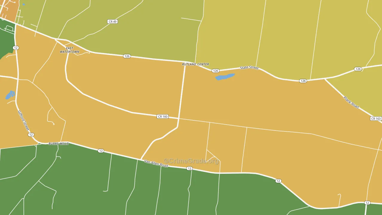 Rutland Center, NY Map of Assault Rates