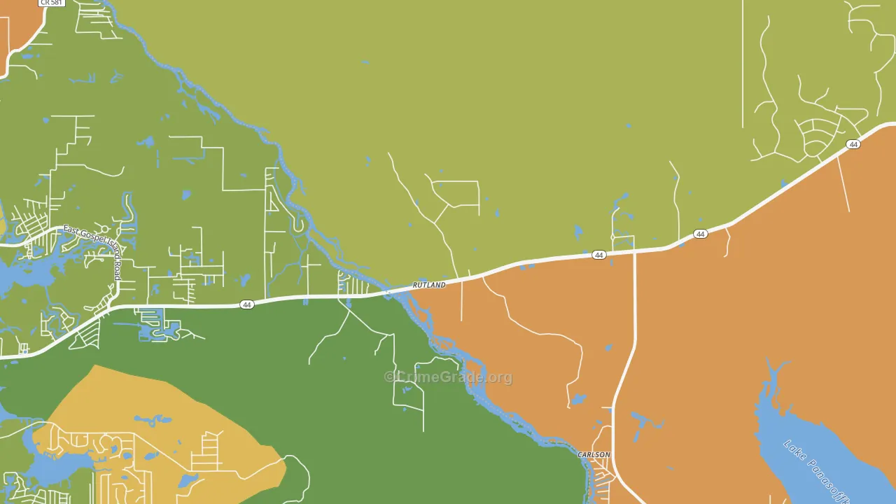 Rutland, FL Map of Assault Rates