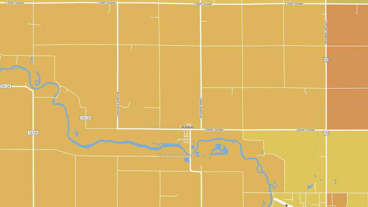 Rutland, IA Map of Assault Rates