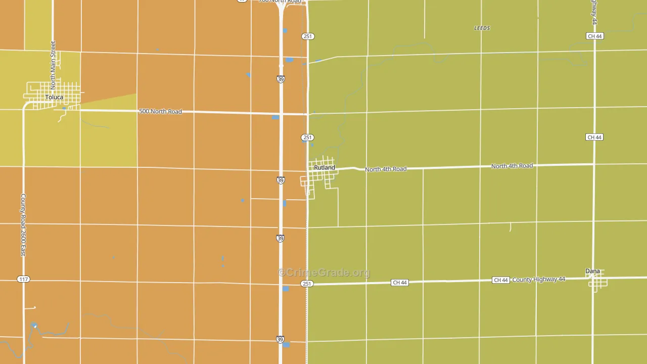 Rutland, IL Map of Assault Rates