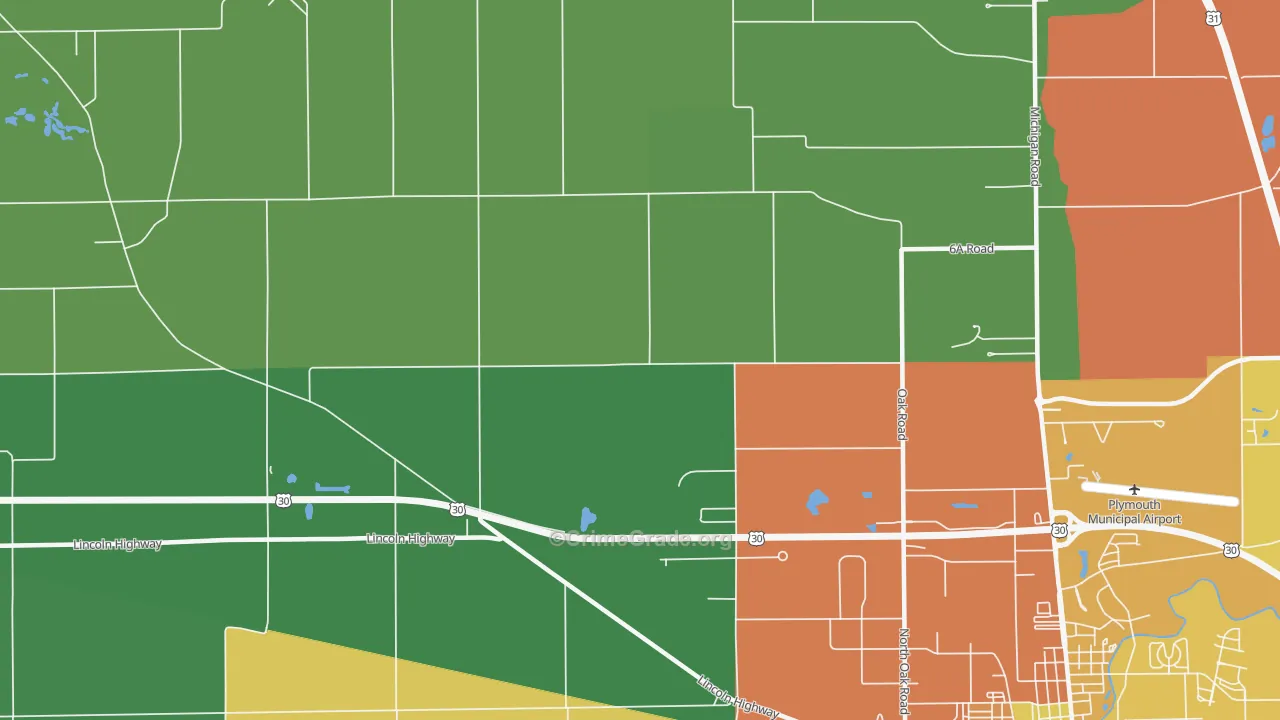 Rutland, IN Map of Assault Rates