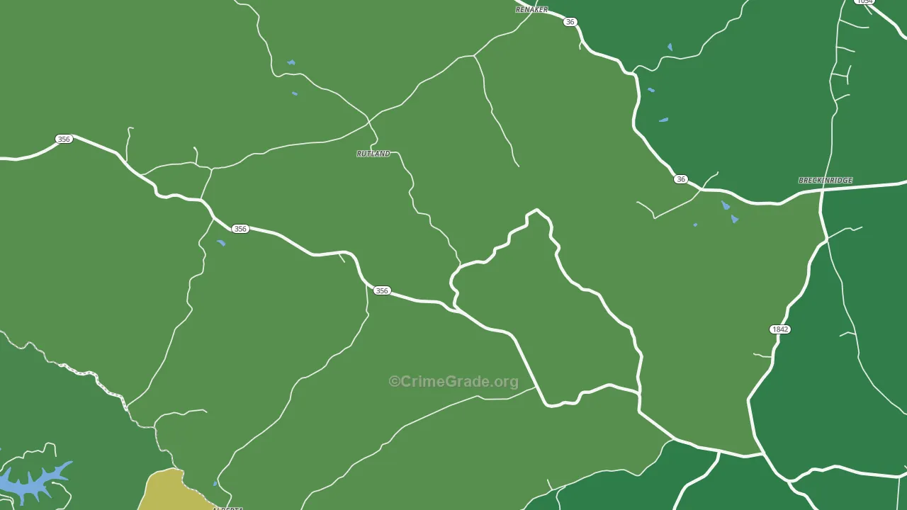 Rutland, KY Map of Assault Rates