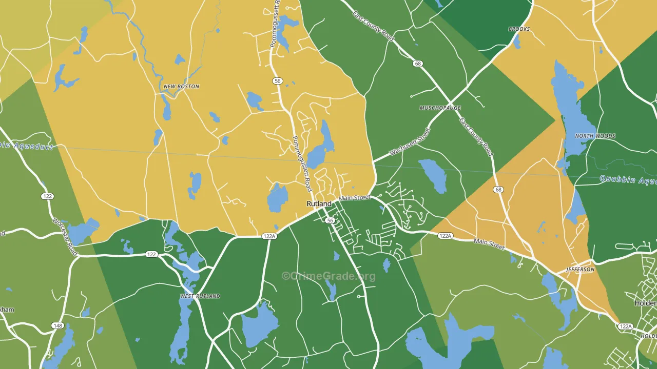 Rutland, MA Map of Assault Rates