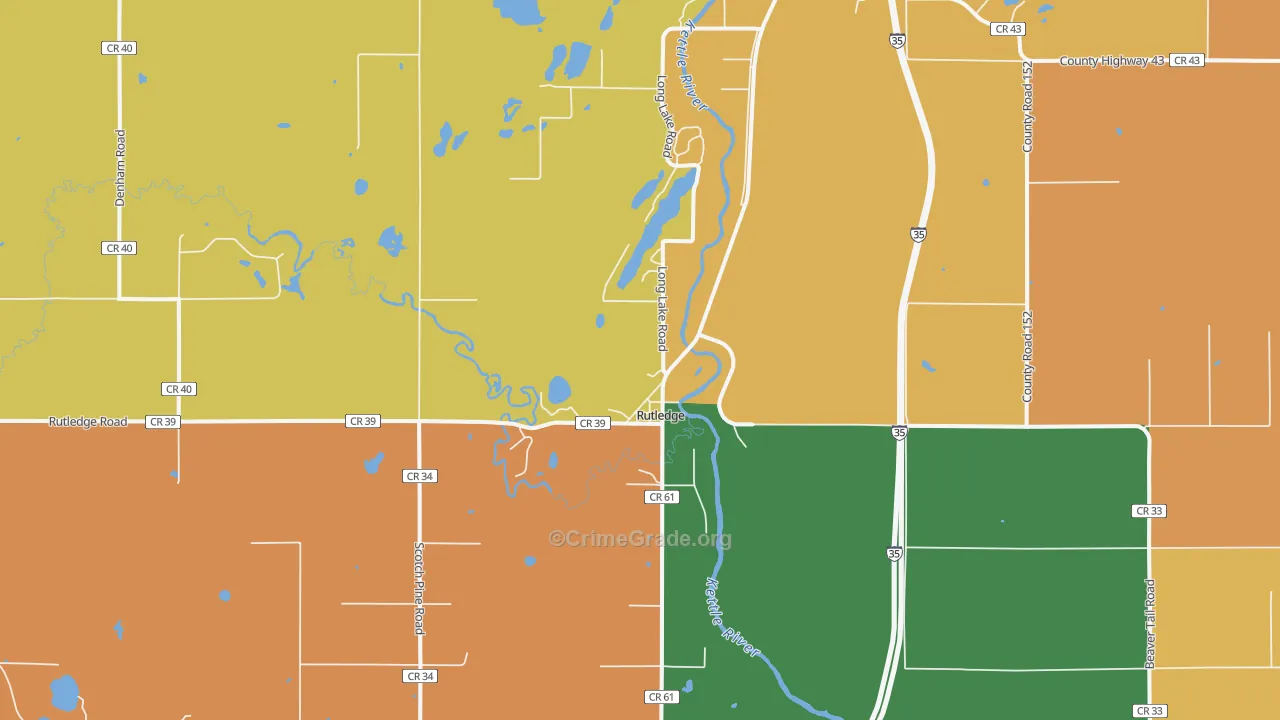 Rutledge, MN Map of Assault Rates