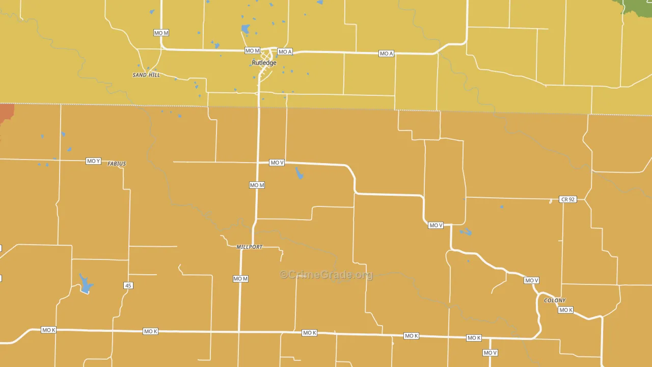 Rutledge, MO Map of Assault Rates