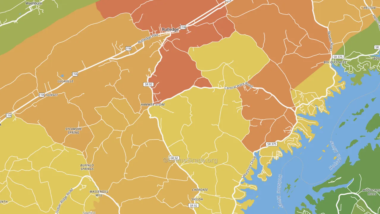 Rutledge, TN Map of Assault Rates