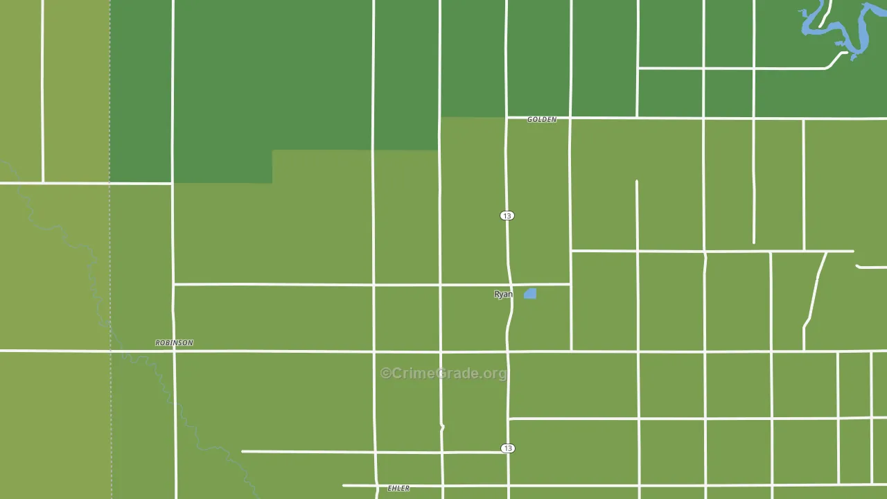 Ryan, IA Map of Assault Rates