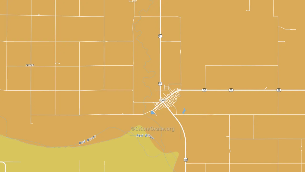 Ryan, OK Map of Assault Rates