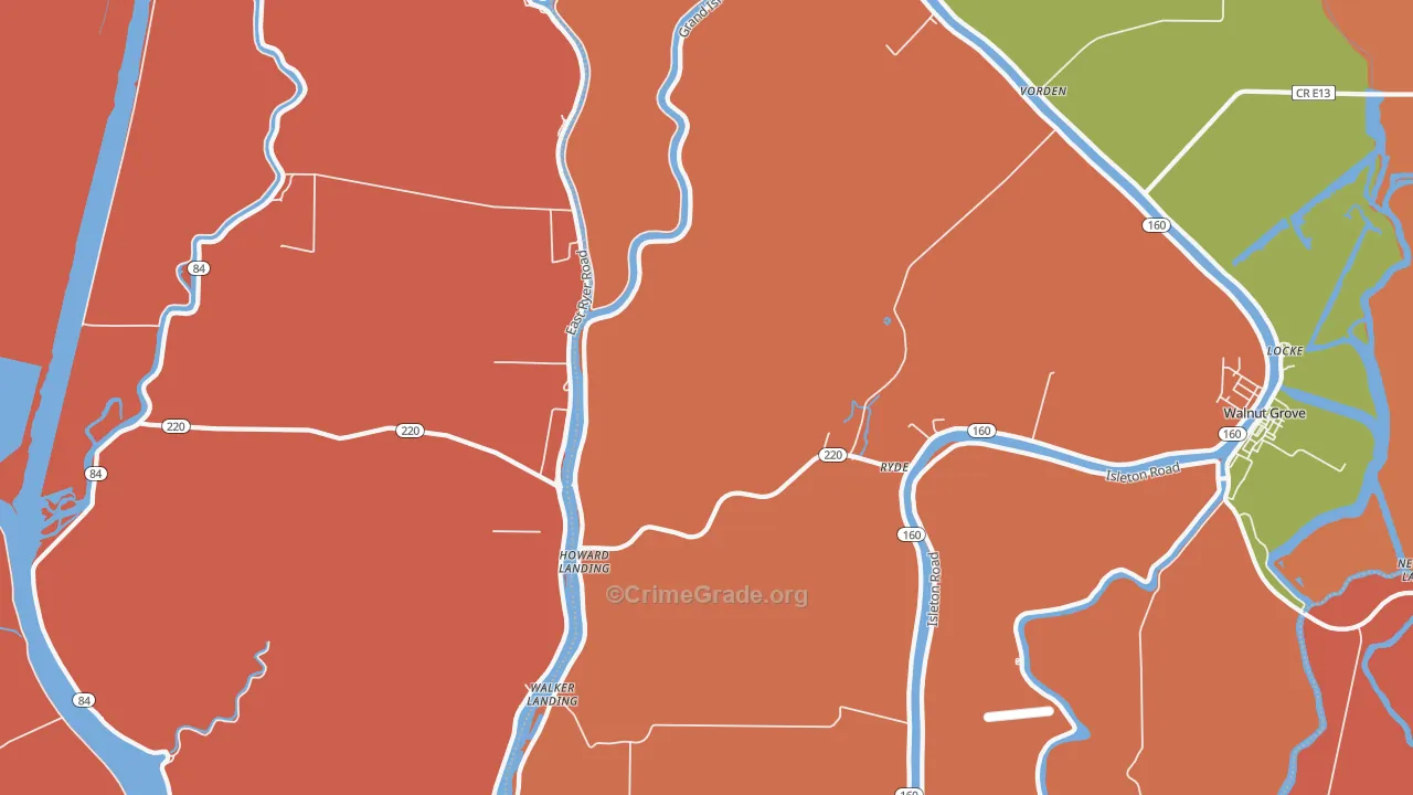 Ryde, CA Map of Assault Rates