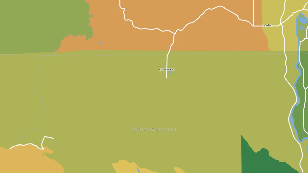 Ryderwood, WA Map of Assault Rates
