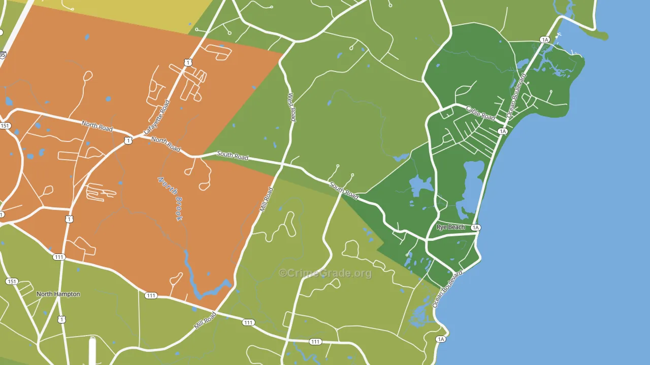 Rye Beach, NH Map of Assault Rates