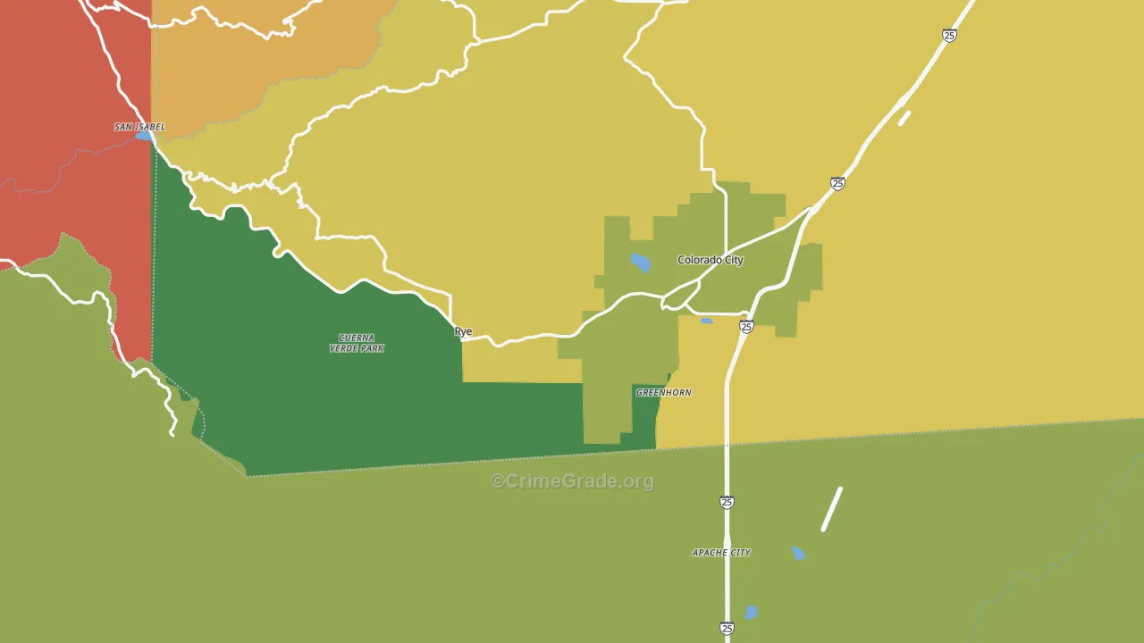Rye, CO Map of Assault Rates