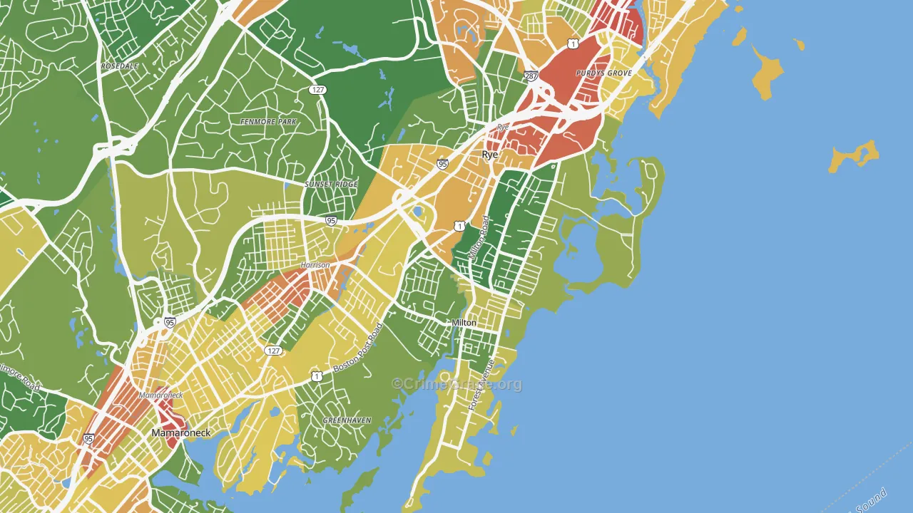Rye, NY Map of Assault Rates