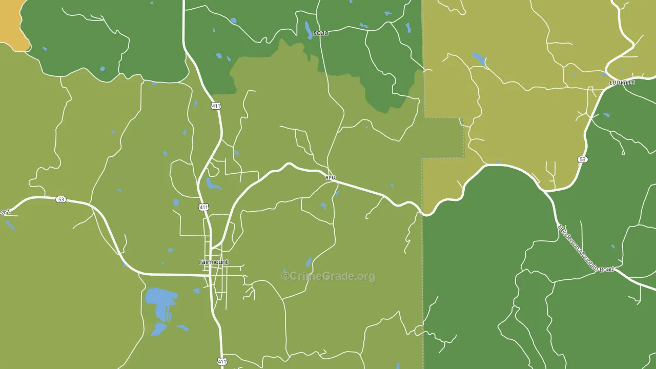 Ryo, GA Map of Assault Rates