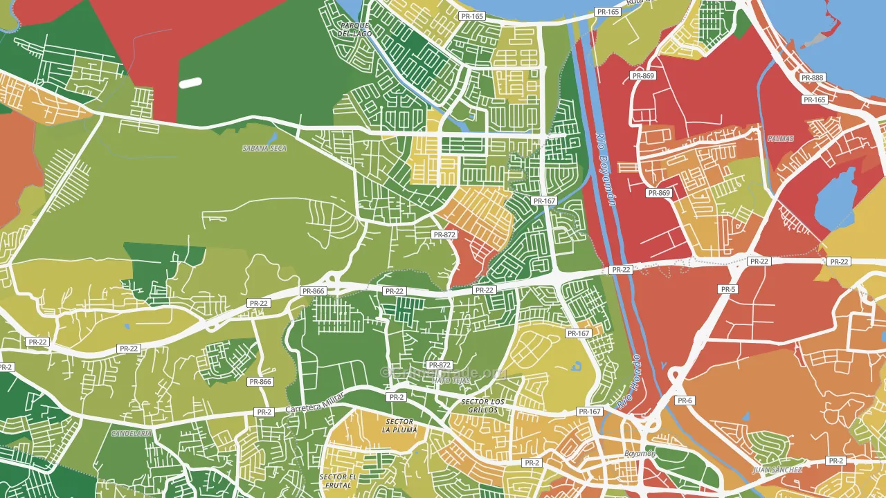 Sabana Seca, PR Map of Assault Rates
