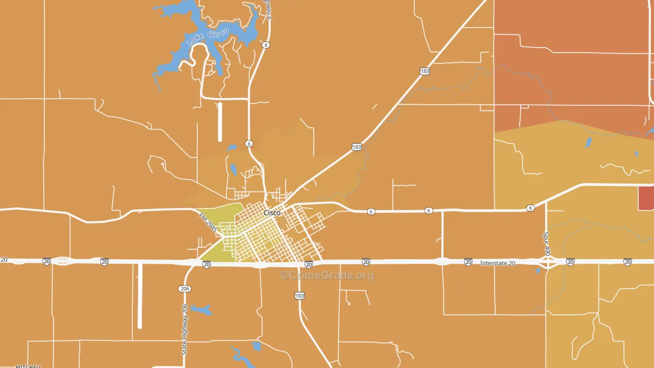 Sabanno, TX Map of Assault Rates
