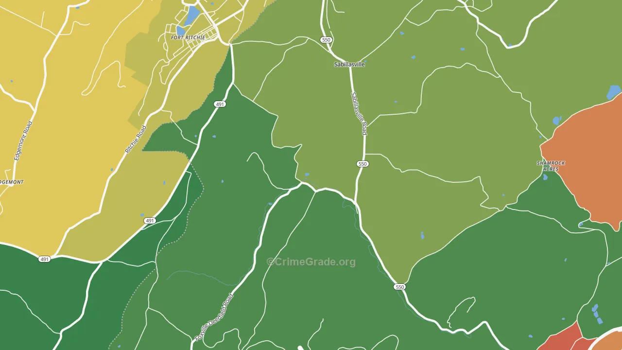 Sabillasville, MD Map of Assault Rates