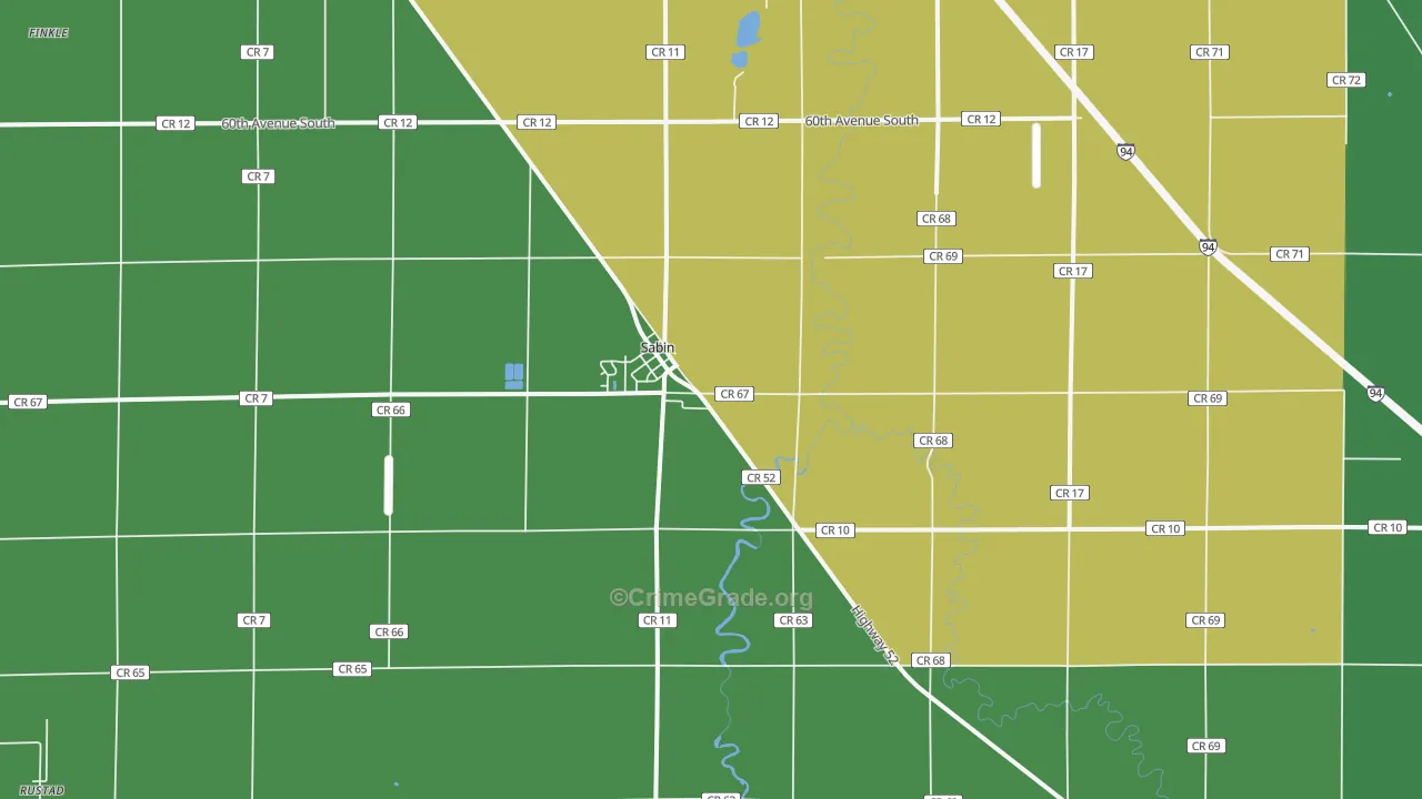 Sabin, MN Map of Assault Rates