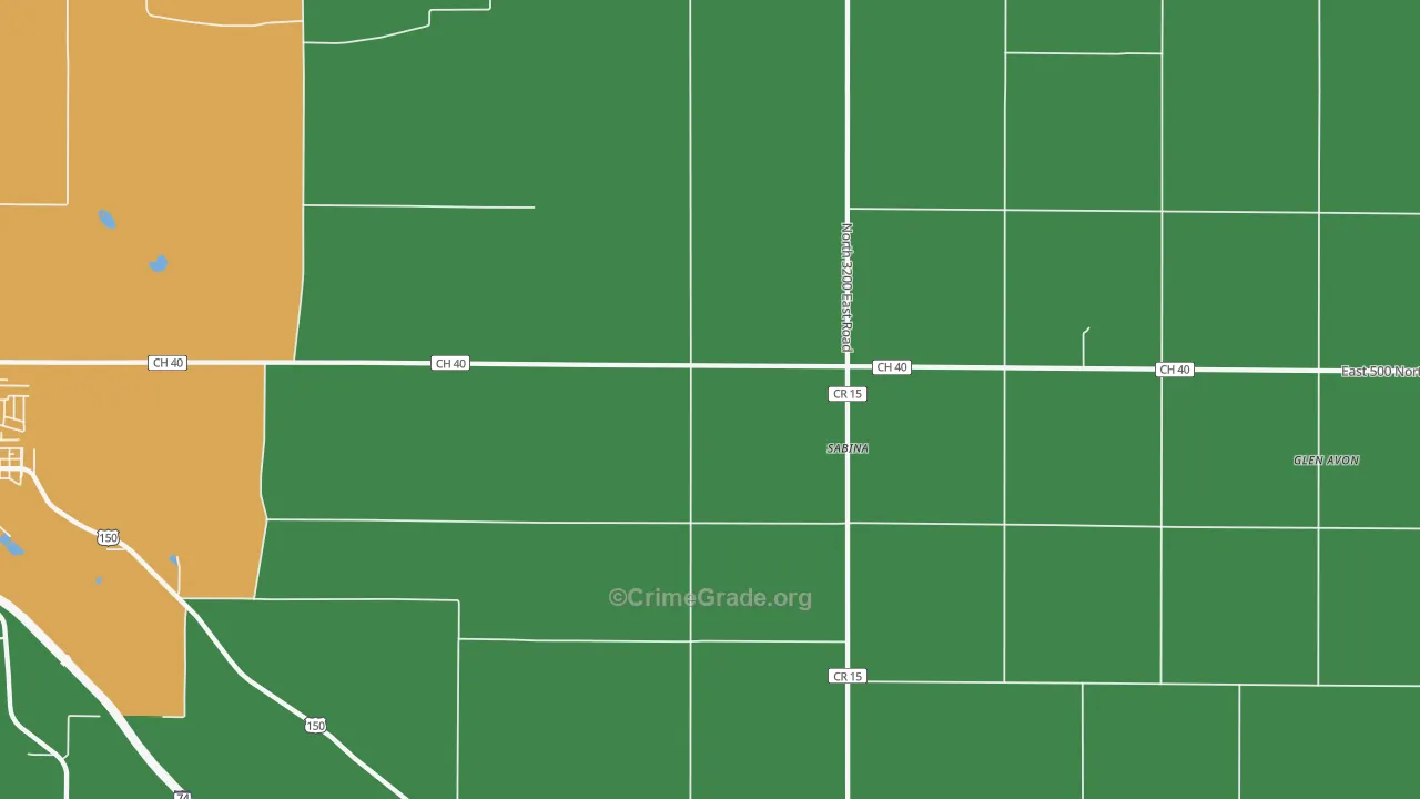 Sabina, IL Map of Assault Rates